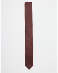 Asos Brand Slim Tie In Burgundy Texture