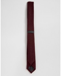 Asos Brand Tie In Textured Burgundy