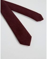 Asos Brand Tie In Textured Burgundy