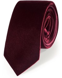 Charles Tyrwhitt Burgundy Cotton Luxury Velvet Slim Tie