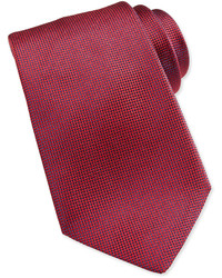 Ermenegildo Zegna Solid Woven Silk Tie Red