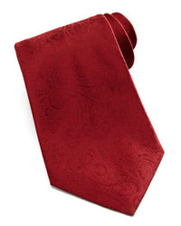 Stefano Ricci Tonal Paisley Silk Tie Red