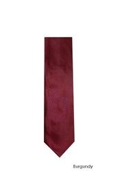 TheDapperTie Burgundy Solid Woven Micro Fiber Tie With Hanky Solid