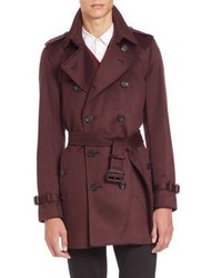 burgundy burberry trench coat