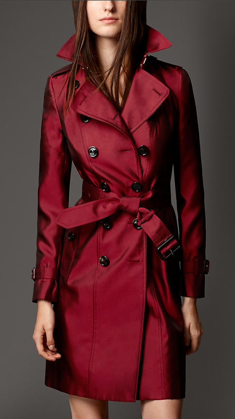 Burberry Silk Blend Trench Coat, $2,295 | Burberry | Lookastic