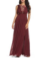 Adrianna Papell Sequin Lace Tulle Gown