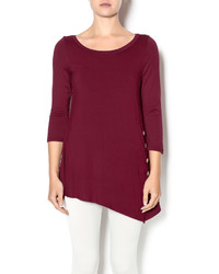 Emerald Burgundy Button Front Tunic