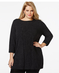 Style&co. Style Co Style Co Plus Size Marled Cabled Tunic Sweater Only At Macys