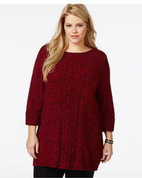 Style&co. Style Co Style Co Plus Size Marled Cabled Tunic Sweater Only At Macys
