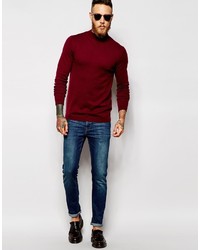 Asos Brand Turtleneck Sweater In Merino Wool Mix