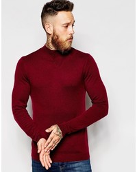 Asos Brand Turtleneck Sweater In Merino Wool Mix