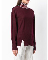 Victoria Victoria Beckham Contrast Trim Turtleneck Sweater