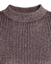 H&M Short Turtleneck Sweater Blackwhite Striped Ladies