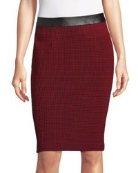 Burgundy Tweed Pencil Skirt