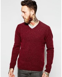 Asos Brand Lambswool Rich V Neck Sweater