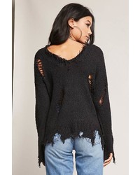 Forever 21 Distressed Frayed Trim Sweater