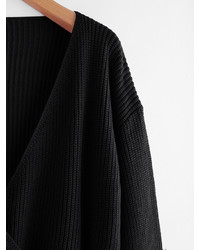 Shein Drop Shoulder Surplice Front Sweater