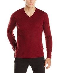 John Varvatos Star Usa Long Sleeve V Neck Sweater With Pintuck Details