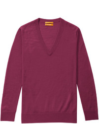 Joe Fresh Merino V Neck Sweater Burgundy