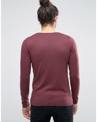 Asos Muscle Fit Sweater With Deep V Neck