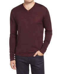 Robert Barakett Newberry Merino Wool V Neck Sweater