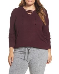 Make + Model Plus Size Lace Up Pullover