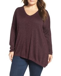 NYDJ Plus Size Shimmer Asymmetrical Sweater