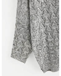 Shein V Neckline Open Knit Sweater