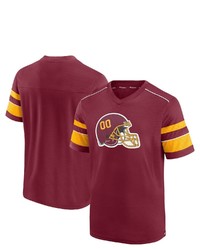 FANATICS Branded Burgundy Washington Football Team Textured Hashmark V Neck T Shirt