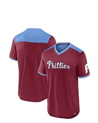 FANATICS Branded Burgundylight Blue Philadelphia Phillies True Classics Walk Off V Neck T Shirt At Nordstrom