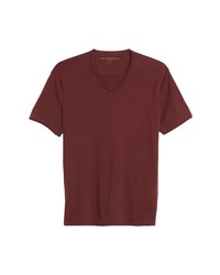 John Varvatos Miles V Neck Cotton Slub T Shirt