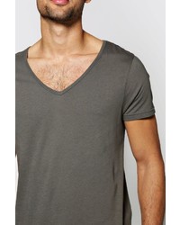 Boohoo Slim Fit Deep V Neck Tshirt