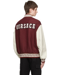 Versace Red Wool Leather Jacket