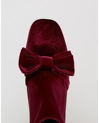 Asos Rayal Velvet Bow Ankle Boots
