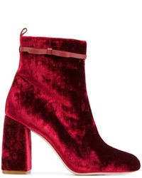 RED Valentino Velvet Ankle Boots