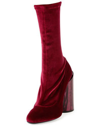 Givenchy Velvet Mother Of Pearl Show Boot Burgundy