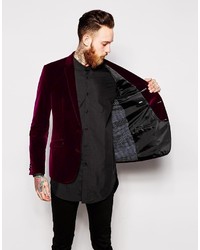 Asos Brand Skinny Blazer In Velvet