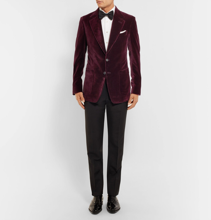 Tom Ford Burgundy Shelton Slim Fit Velvet Tuxedo Jacket, $3,800 | MR ...