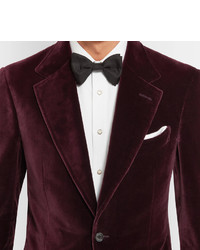 Tom Ford Burgundy Shelton Slim Fit Velvet Tuxedo Jacket