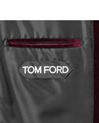 Tom Ford Burgundy Shelton Slim Fit Velvet Tuxedo Jacket