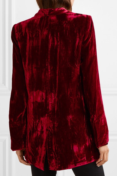 JAYLEY Crushed Velvet Blazer Jacket