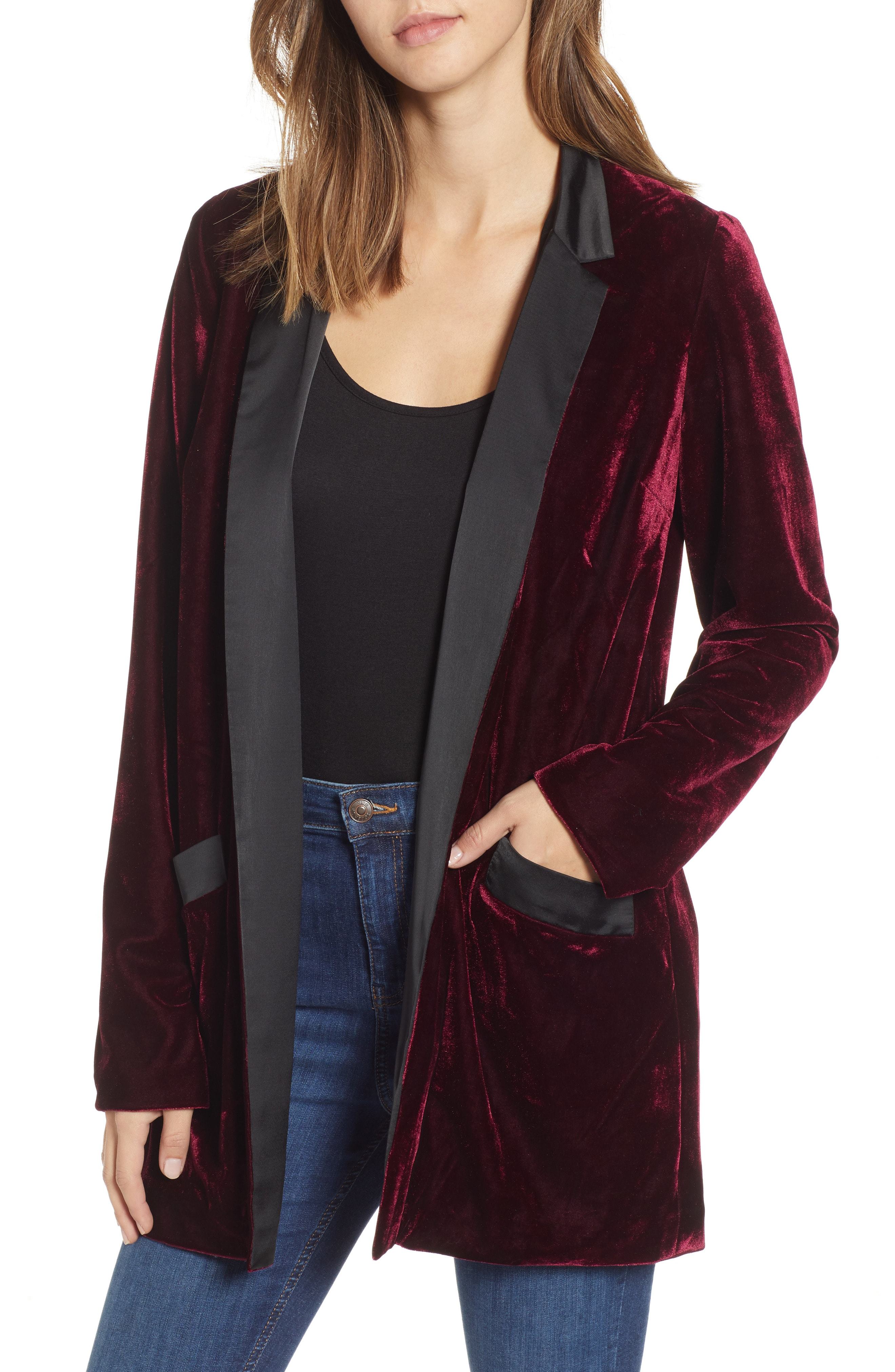 BB Dakota Midnight In Paris Velvet Blazer, $108 | Nordstrom | Lookastic