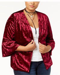 Monteau Trendy Plus Size Velvet Blazer