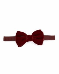 Burgundy Velvet Bow-tie