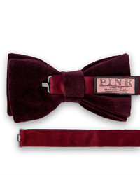 Thomas Pink Cotton Velvet Ready To Wear Bow Tie