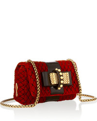 Christian Louboutin Sweet Charity Mini Embellished Velvet Shoulder Bag