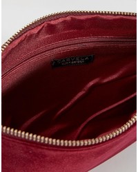 Carvela Velvet Pouch Clutch Bag With Optional Chain Strap