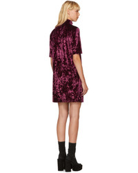 Marc Jacobs Burgundy Velvet Zip Dress