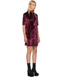 Marc Jacobs Burgundy Velvet Zip Dress