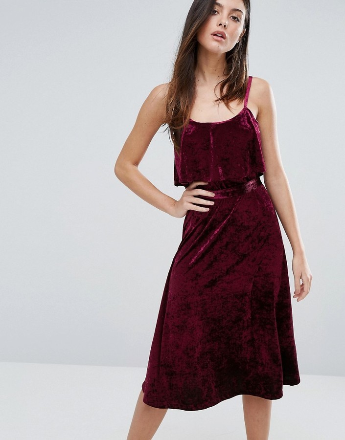 burgundy cami dress